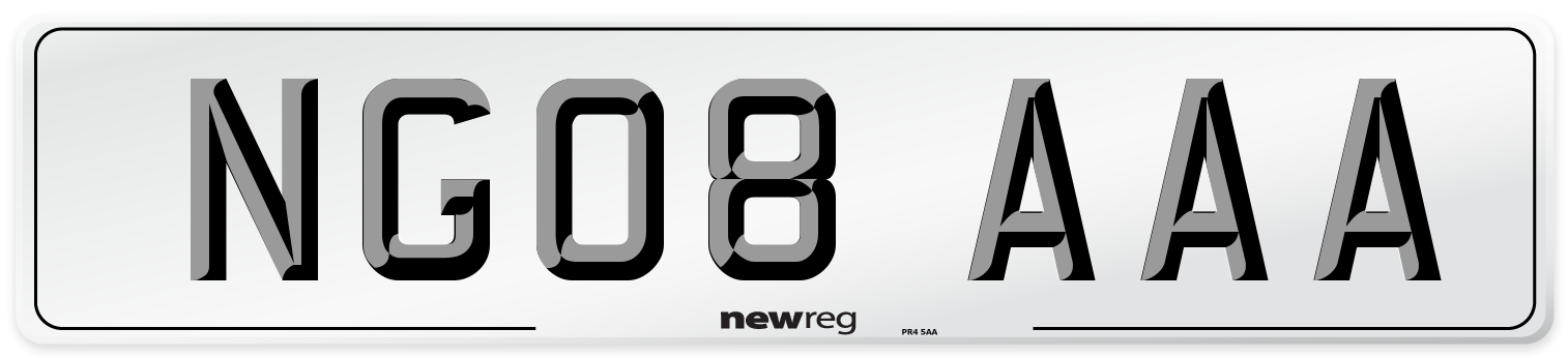 NG08 AAA Number Plate from New Reg